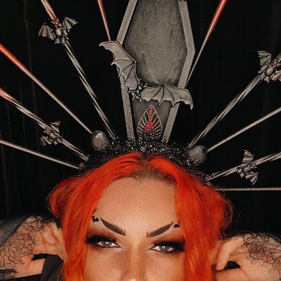 JakSavage Veiled Death Headpiece - Picture 3 of 9